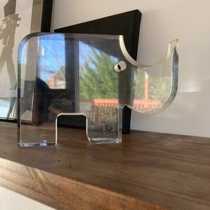 Vintage modern Team Guzzini lucite acrylic rhino sculpture figurine